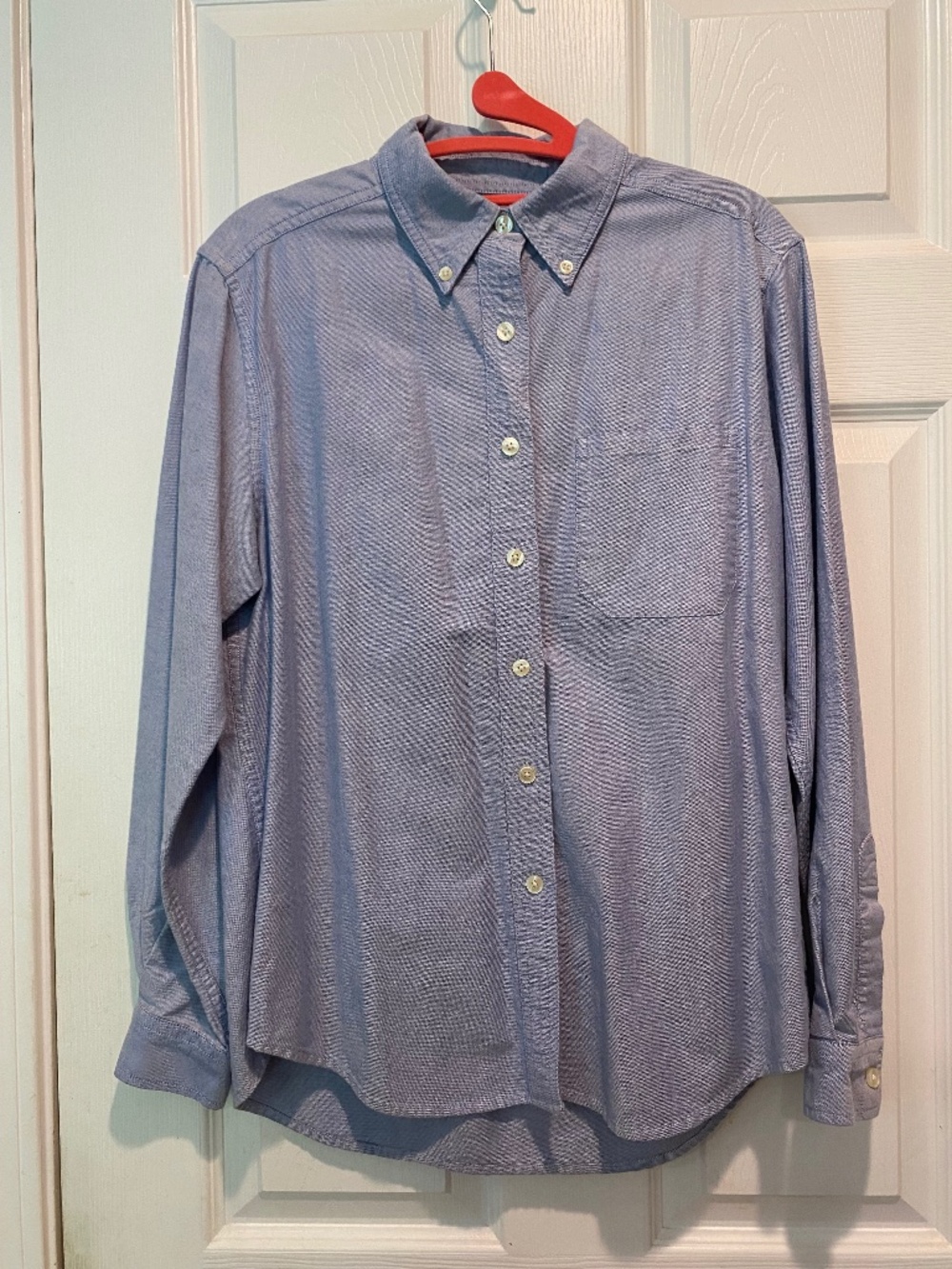 LL Bean Women's Sm Reg Blue “Essential Cotton Shirt”